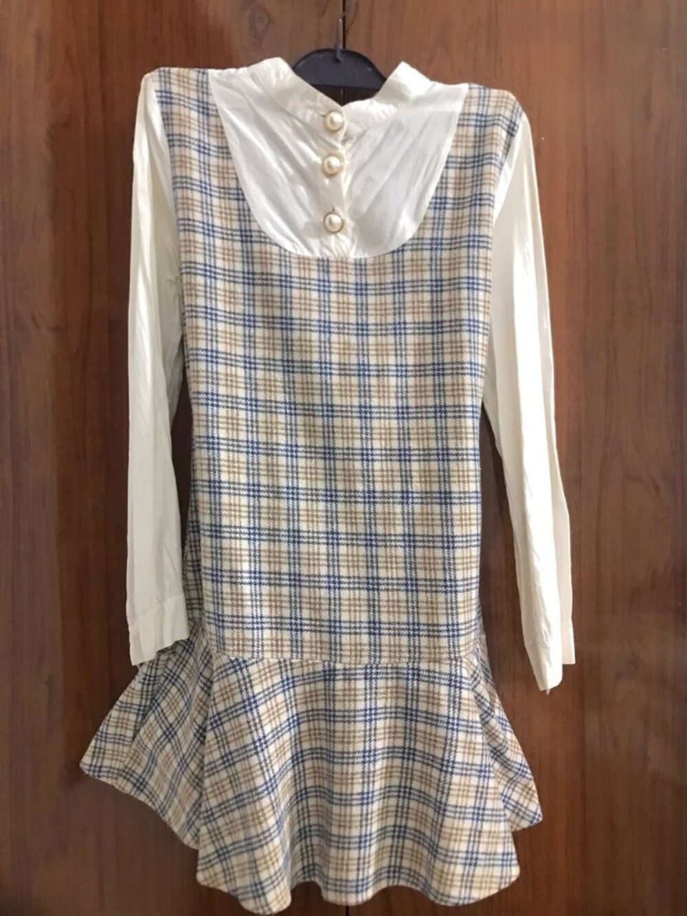 Plaid Long Sleeve Mini Dress